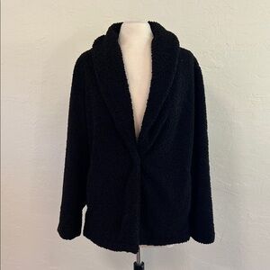 Sanctuary Black Teddy Bear Jacket featuring a faux fur texture